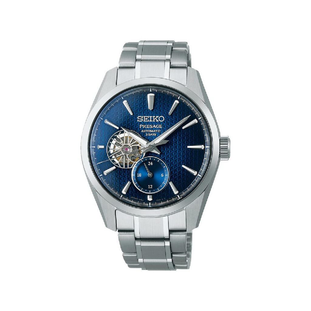 orologio-automatico-presage-sharp-edged-open-heart-quadrante-blu